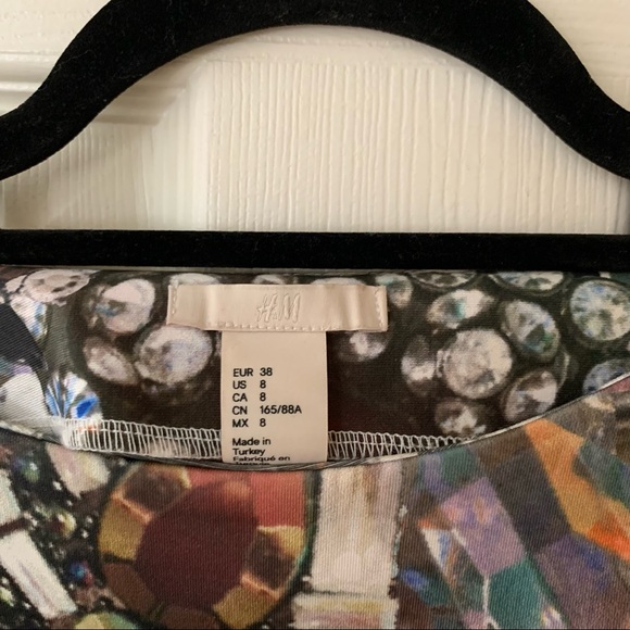 H&M Jewel Print Crop Top Size 8 - Picture 2 of 3